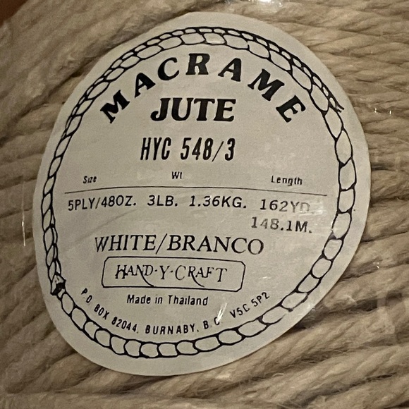 Natural Macrame Jute Yarn 3 lbs - 5 ply - 162 yards 148.1 meters - Picture 1 of 7